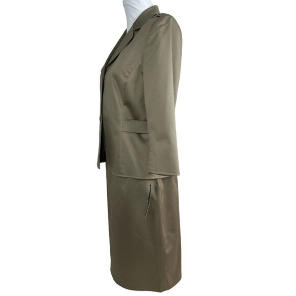 Tahari ASL Women’s NWT Teak Tan Spencerville Career Blazer Skirt Suit 10/C39/W31 - Picture 3 of 15